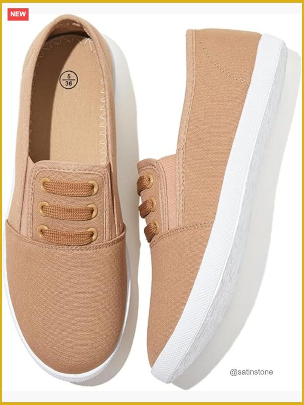 Canvas Slip On Sneakers - Casual Walking Shoes, Non Slip Work Shoes